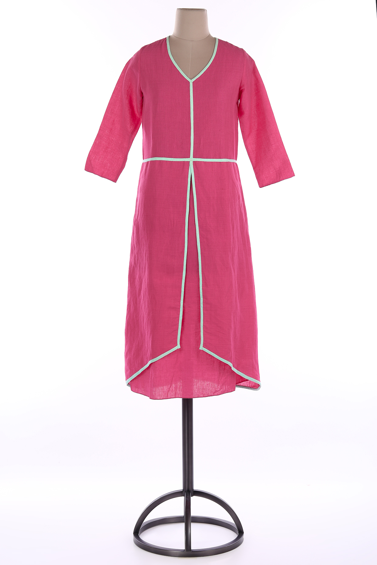 Fuchsia Linen Tunic by Wendell Rodricks at Pernia's Pop Up Shop