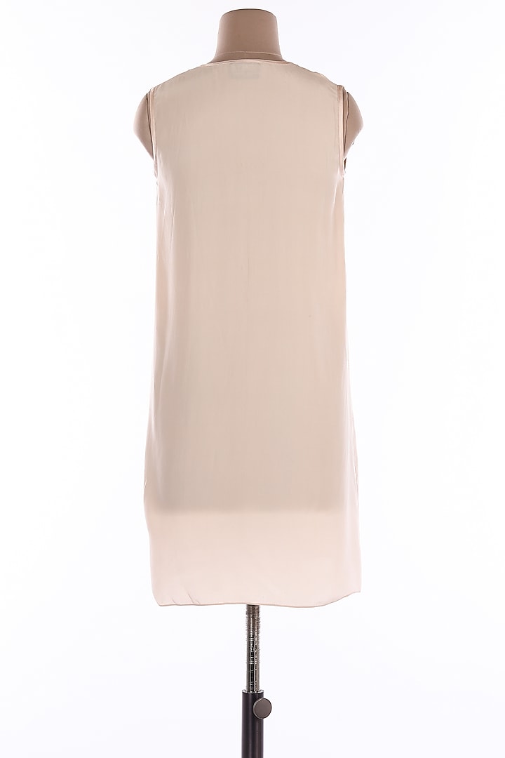 Peach Satin Midi Vacation Dress by Wendell Rodricks at Pernia's Pop Up Shop