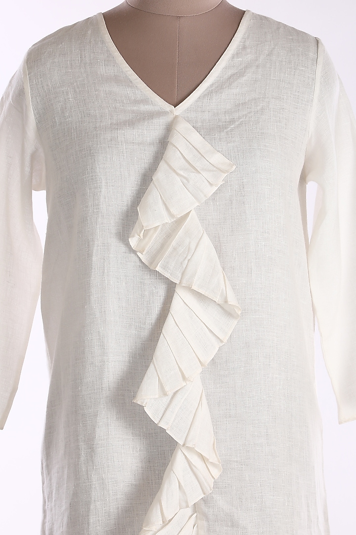 Ivory Pleated Summer Dress by Wendell Rodricks at Pernia's Pop Up Shop