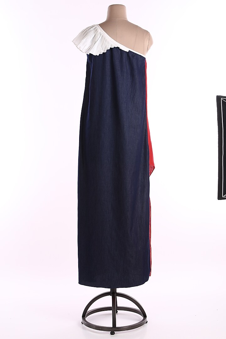Red One Shoulder Vacation Dress by Wendell Rodricks at Pernia's Pop Up Shop