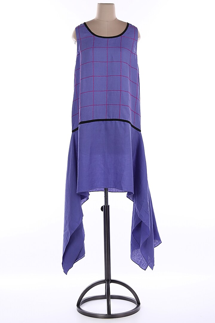 Purple Sleeveless Midi Dress by Wendell Rodricks