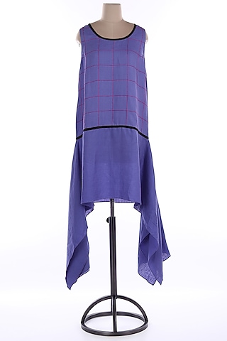 Purple Sleeveless Midi Dress by Wendell Rodricks