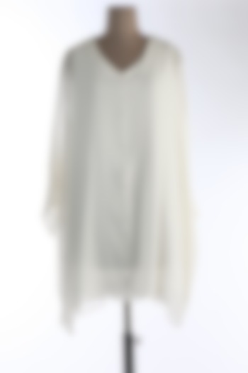 White Silk Satin Dress by Wendell Rodricks