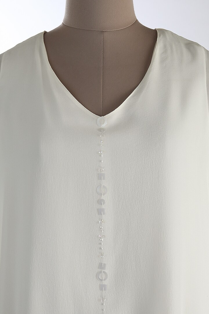 White Silk Satin Dress by Wendell Rodricks at Pernia's Pop Up Shop