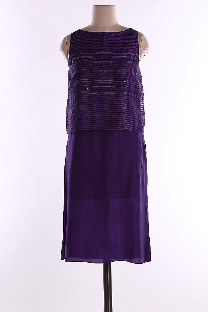 Purple Embellished Tunic by Wendell Rodricks at Pernia's Pop Up Shop