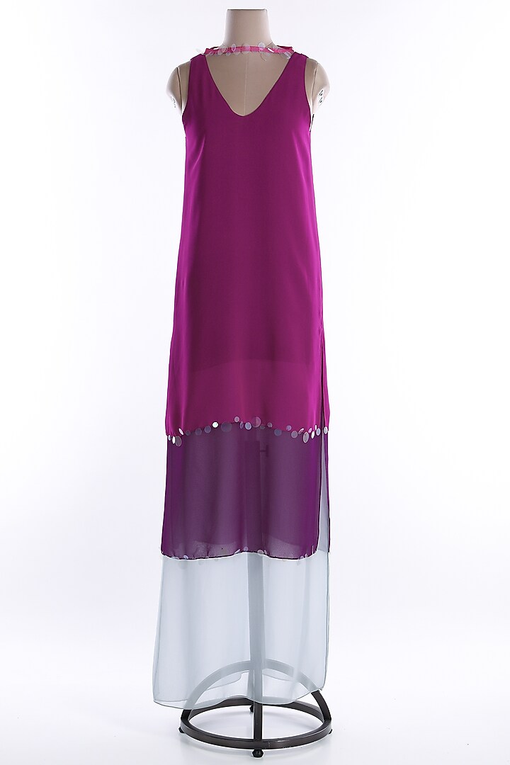 Fuchsia V-Neck Summer Dress by Wendell Rodricks at Pernia's Pop Up Shop