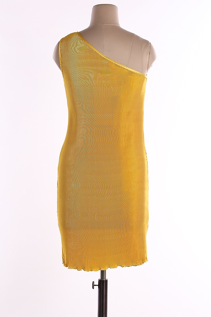 Gold One Shoulder Summer Dress by Wendell Rodricks at Pernia's Pop Up Shop