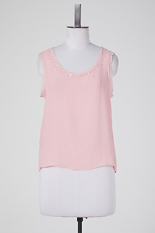 Peach Sleeveless Tunic by Wendell Rodricks