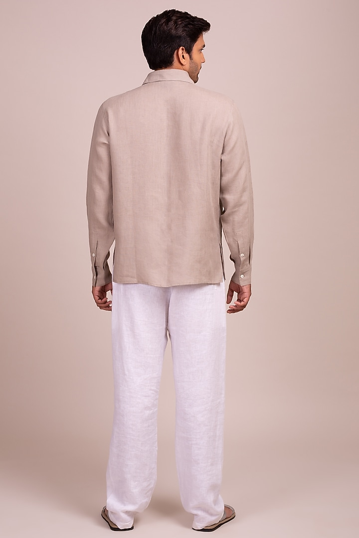 Fawn Pintucked Party Wear Shirt by Wendell Rodricks Men at Pernia's Pop Up Shop