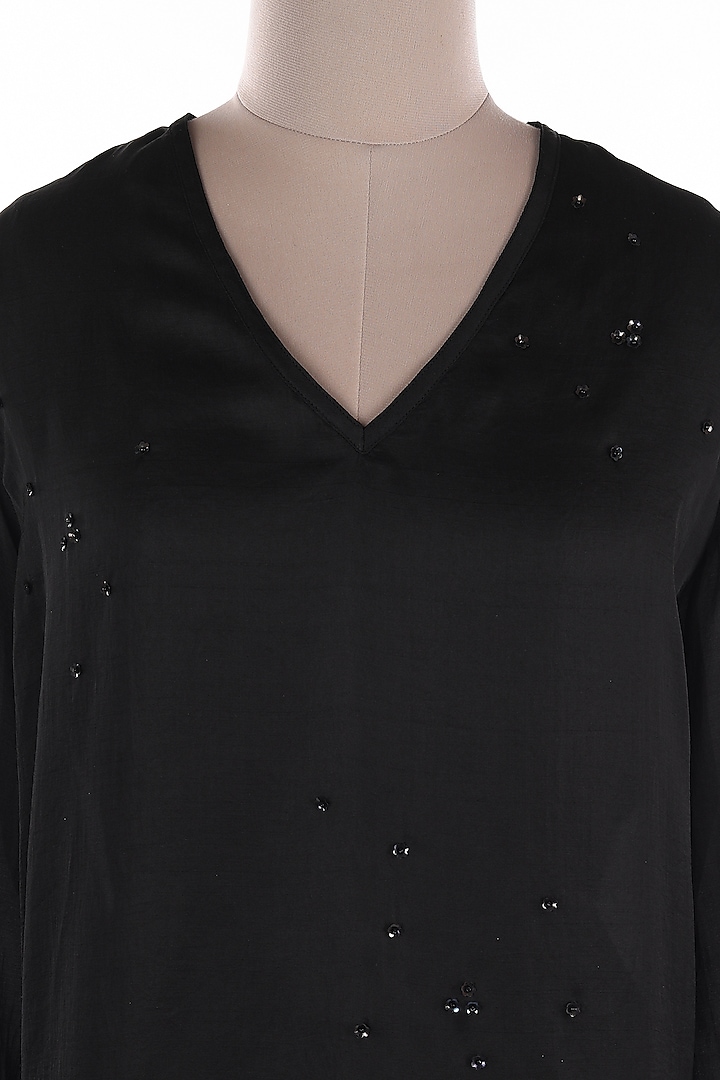 Black Asymmetric Top by Wendell Rodricks at Pernia's Pop Up Shop