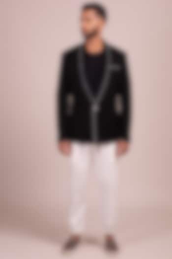 Black Single Breasted Blazer by Wendell Rodricks Men at Pernia's Pop Up Shop