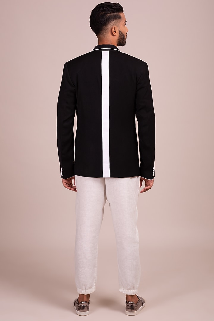 Black Single Breasted Blazer by Wendell Rodricks Men at Pernia's Pop Up Shop