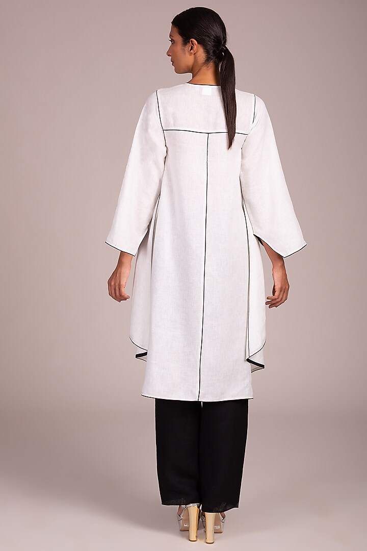 White Angular Hem Tunic by Wendell Rodricks at Pernia's Pop Up Shop