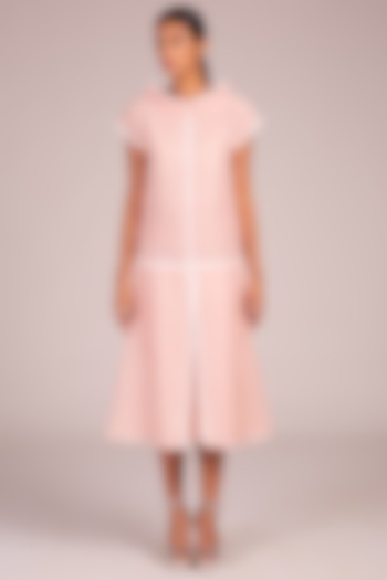 Pink Layered Dress With Contrast Piping by Wendell Rodricks at Pernia's Pop Up Shop