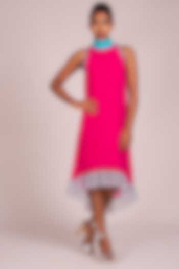 Fuchsia Short-Long Hem Dress by Wendell Rodricks at Pernia's Pop Up Shop