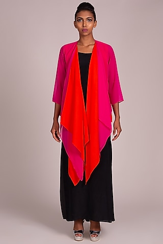 Fuchsia Square Cut Overshirt by Wendell Rodricks