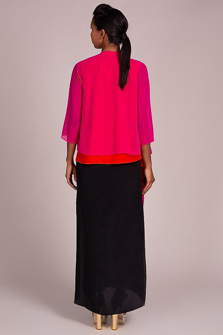 Fuchsia Square Cut Overshirt by Wendell Rodricks at Pernia's Pop Up Shop