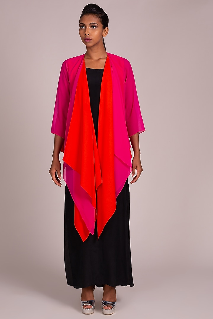 Fuchsia Square Cut Overshirt by Wendell Rodricks at Pernia's Pop Up Shop