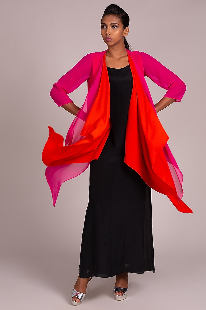 Fuchsia Square Cut Overshirt by Wendell Rodricks at Pernia's Pop Up Shop