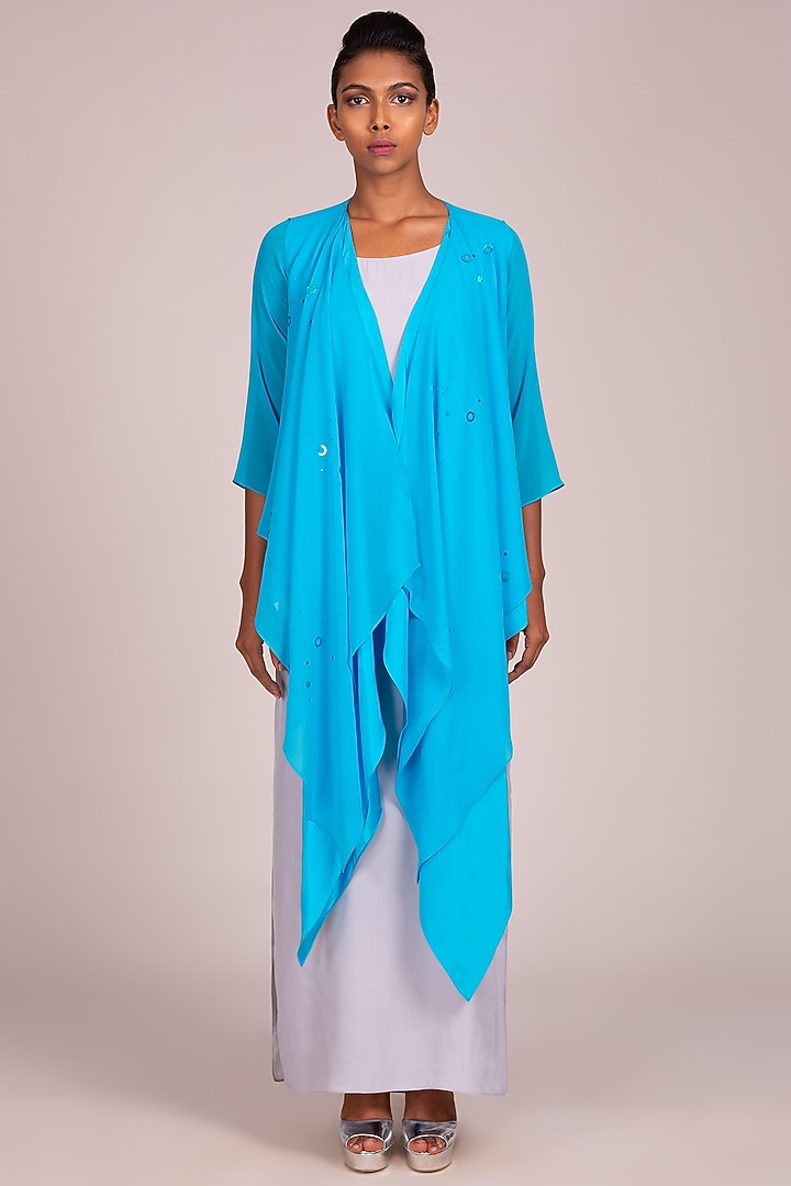 Turquoise Square Cut Overtop by Wendell Rodricks at Pernia's Pop Up Shop