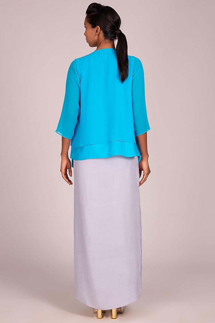 Turquoise Square Cut Overtop by Wendell Rodricks at Pernia's Pop Up Shop