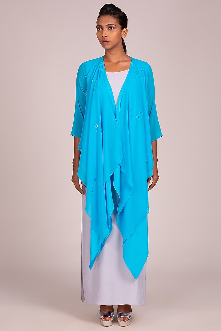 Turquoise Square Cut Overtop by Wendell Rodricks at Pernia's Pop Up Shop