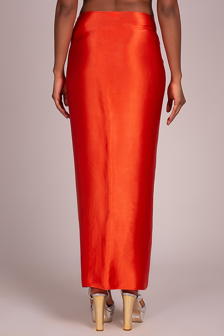 Orange Layered Sarong Skirt by Wendell Rodricks at Pernia's Pop Up Shop