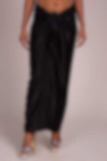 Black Layered Sarong Skirt by Wendell Rodricks
