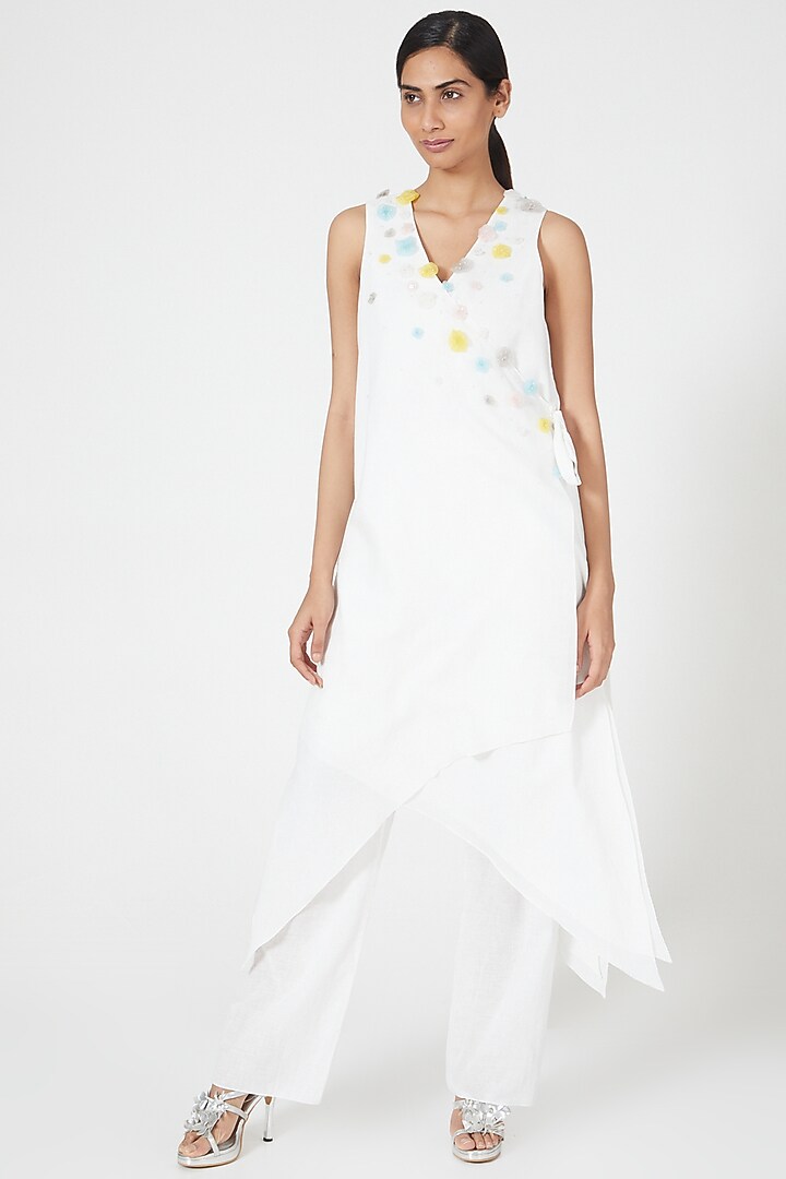 Ivory Cotton Tunic Set by Wendell Rodricks at Pernia's Pop Up Shop