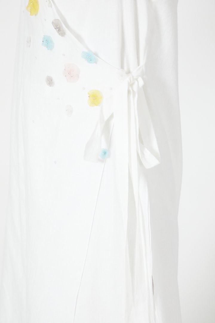 Ivory Cotton Wrap Tunic Set by Wendell Rodricks at Pernia's Pop Up Shop