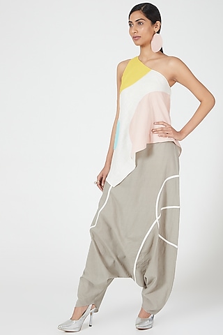 Multi-Colored Cotton Dhoti Set by Wendell Rodricks