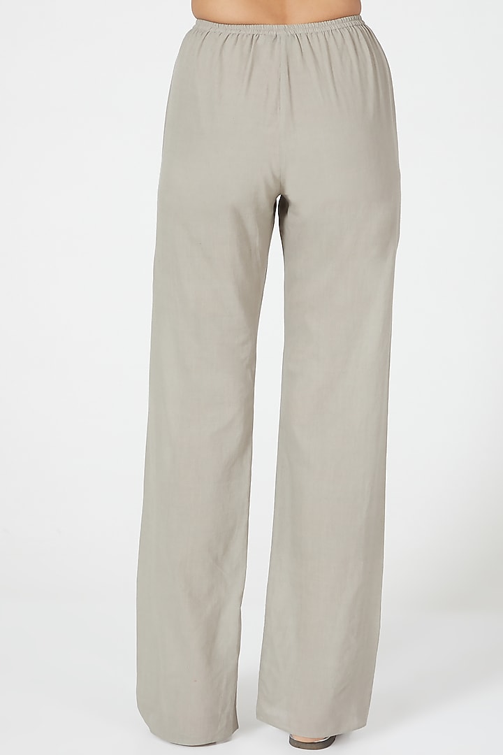 Grey Linen Tunic Set by Wendell Rodricks at Pernia's Pop Up Shop