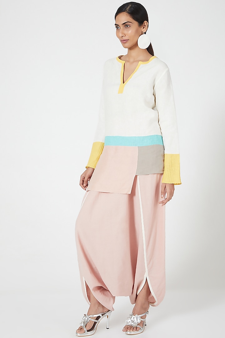Multi-Colored Color Blocked Co-Ord Set by Wendell Rodricks