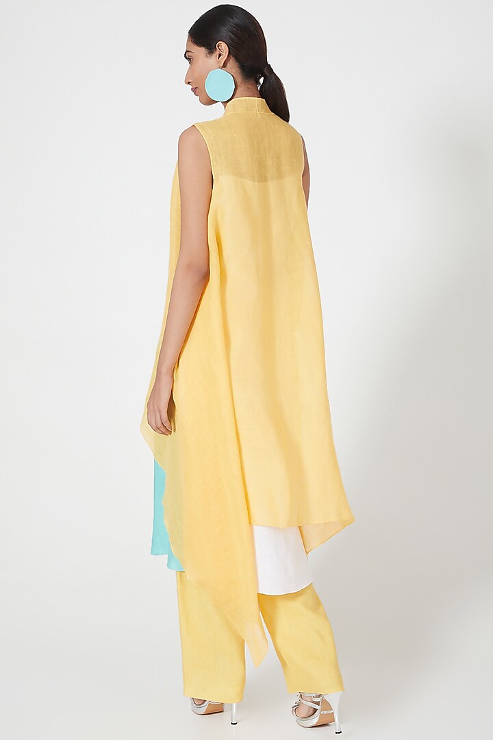 Multi-Colored Linen Color-Block Co-Ord Set by Wendell Rodricks at Pernia's Pop Up Shop