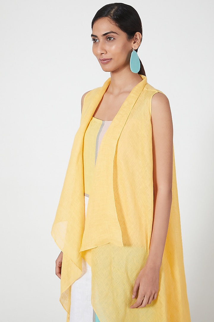 Multi-Colored Linen Color-Block Co-Ord Set by Wendell Rodricks at Pernia's Pop Up Shop