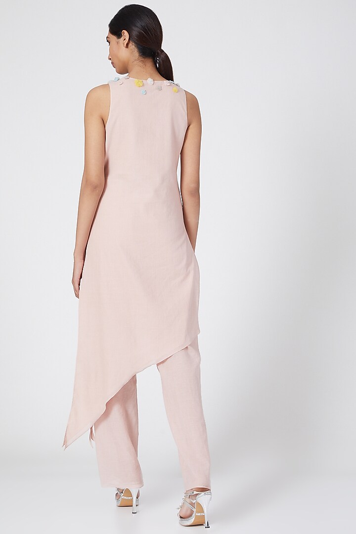 Pink Cotton Tunic Set by Wendell Rodricks at Pernia's Pop Up Shop