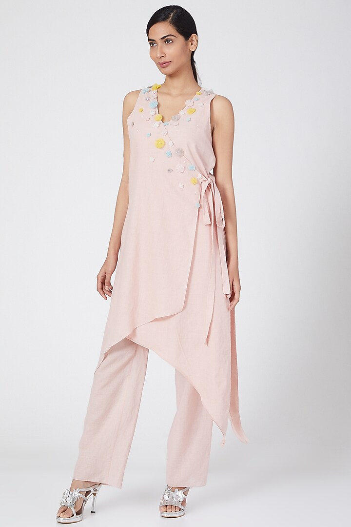 Pink Cotton Tunic Set by Wendell Rodricks at Pernia's Pop Up Shop