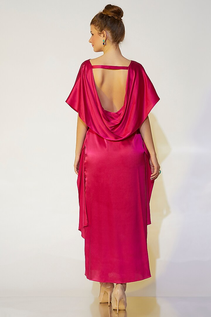 Fuchsia Cowl Back Gown by Wendell Rodricks at Pernia's Pop Up Shop