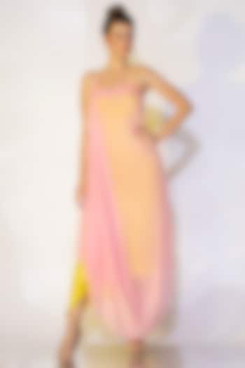 Light Pink Cowl Draped Gown by Wendell Rodricks