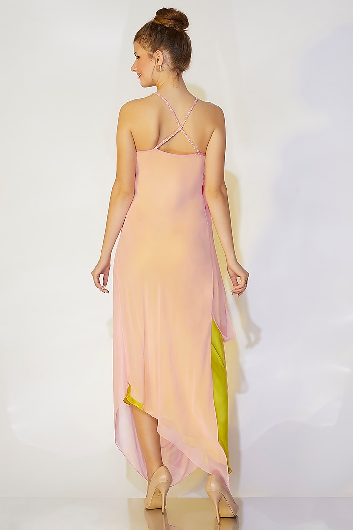 Light Pink Cowl Draped Gown by Wendell Rodricks at Pernia's Pop Up Shop