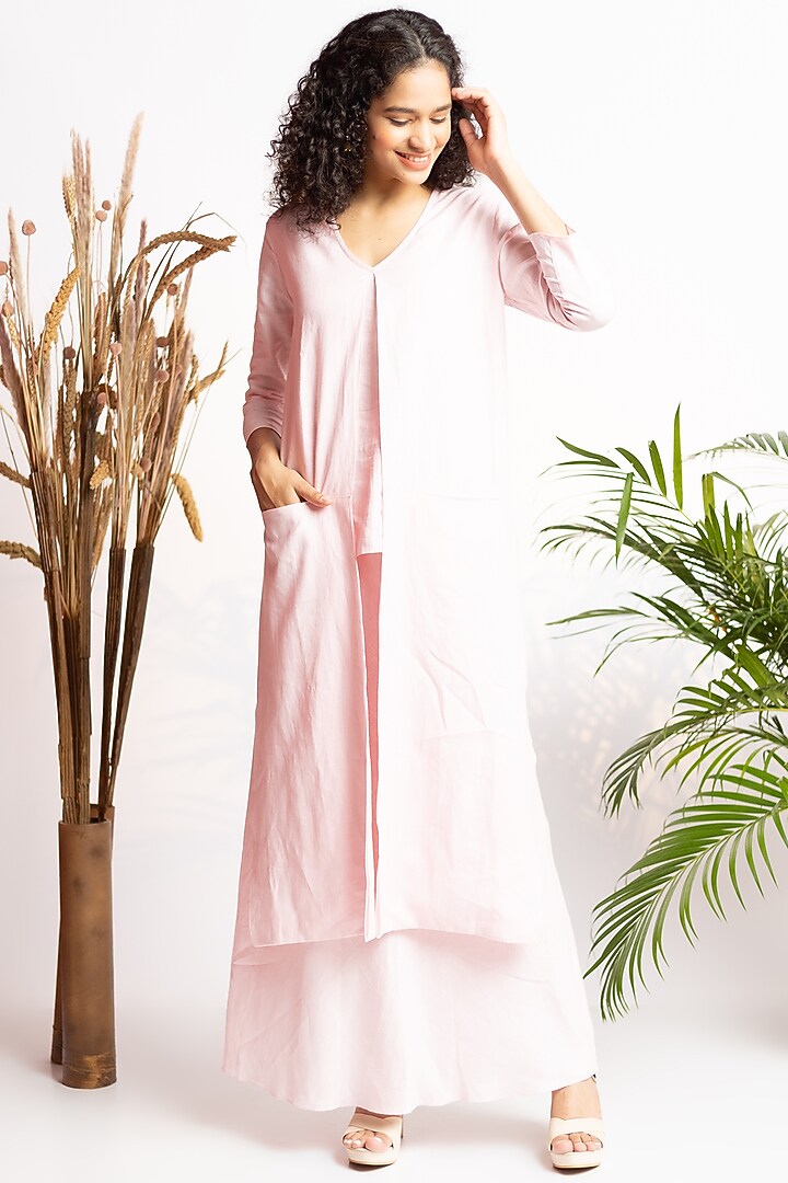 Pink Jacket Tunic Set by Wendell Rodricks at Pernia's Pop Up Shop