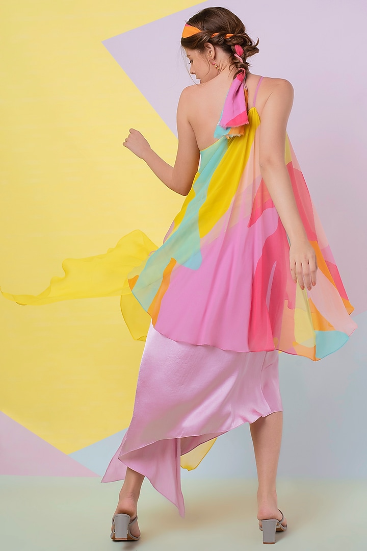 Lavender Abstract Leaf One-Shoulder Gown by Wendell Rodricks at Pernia's Pop Up Shop