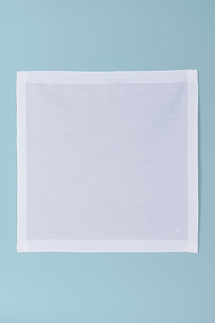 Blue, Grey, & Purple Cotton Handkerchiefs (Set of 3) by Wendell Rodricks Men at Pernia's Pop Up Shop