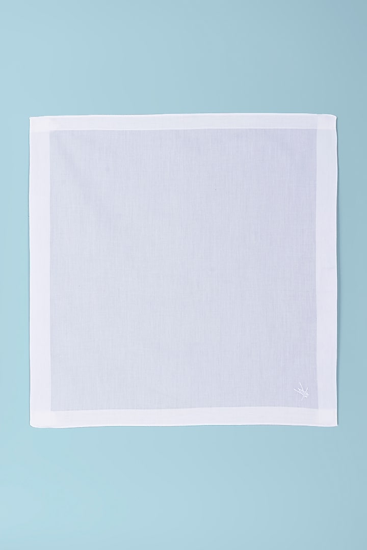 Blue, Grey, & Purple Cotton Handkerchiefs (Set of 3) by Wendell Rodricks Men at Pernia's Pop Up Shop