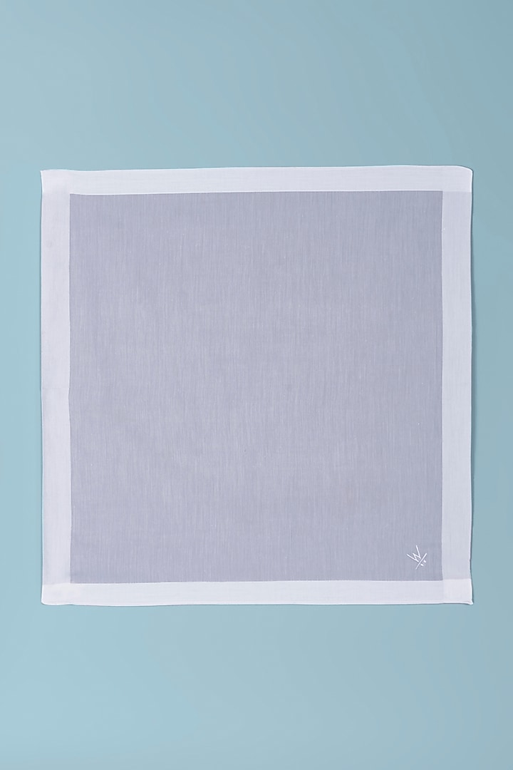 Blue, Grey, & Purple Cotton Handkerchiefs (Set of 3) by Wendell Rodricks Men at Pernia's Pop Up Shop