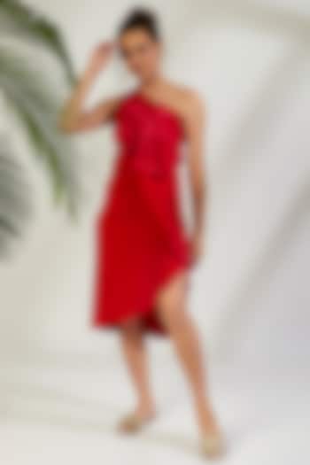 Ruby  Crinkle Cascade Dress  by Wendell Rodricks