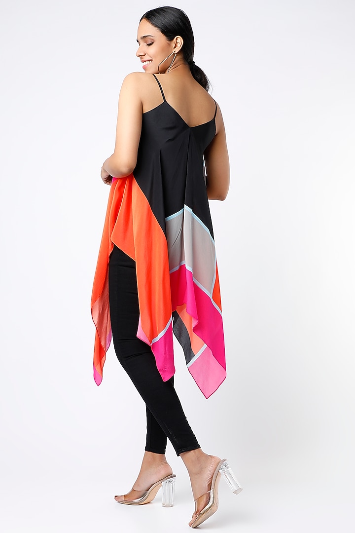 Fuschia & Black Handkerchief Top by Wendell Rodricks at Pernia's Pop Up Shop