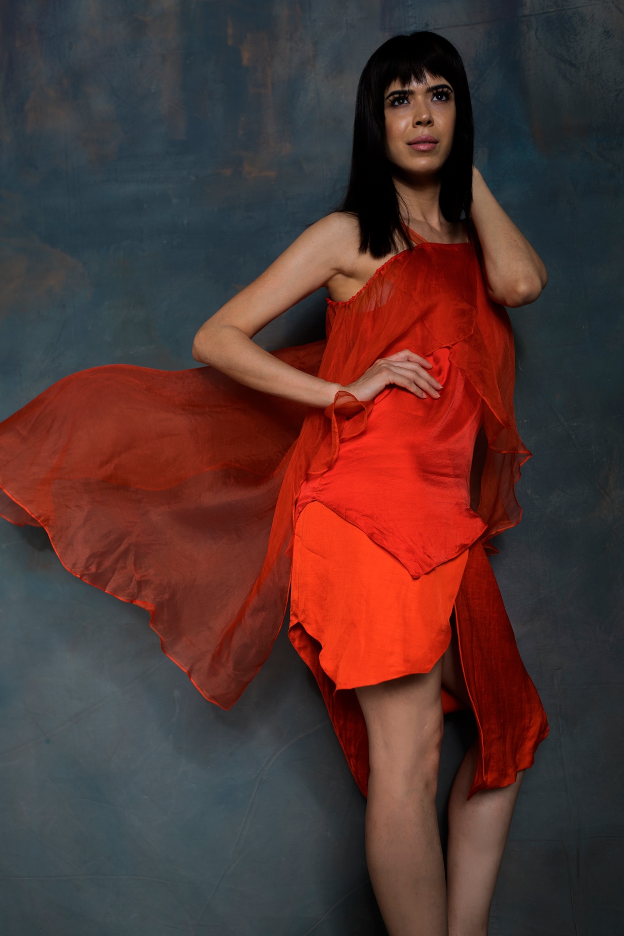 Orange organza outlet skirt