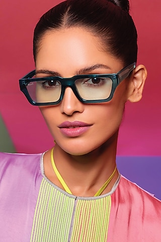 Teal Blue & Pink UV Protected Sunglasses by Wendell Rodricks x MacV