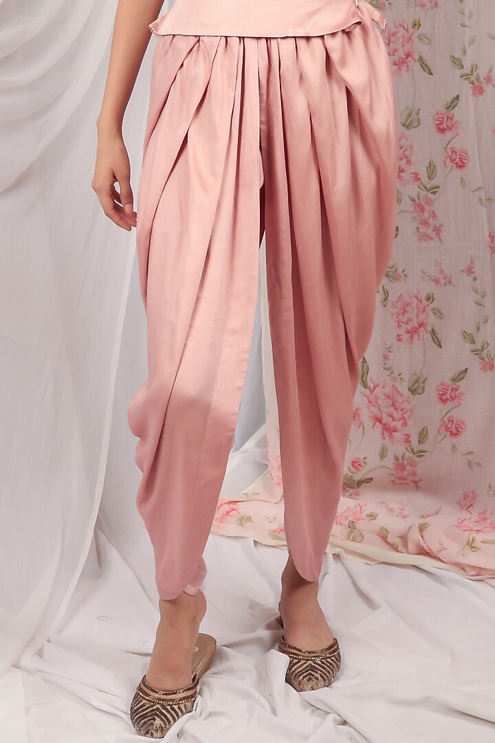 Coral Pink Fine Cotton Dhoti Set by The House of Ta-Ya at Pernia's Pop Up Shop